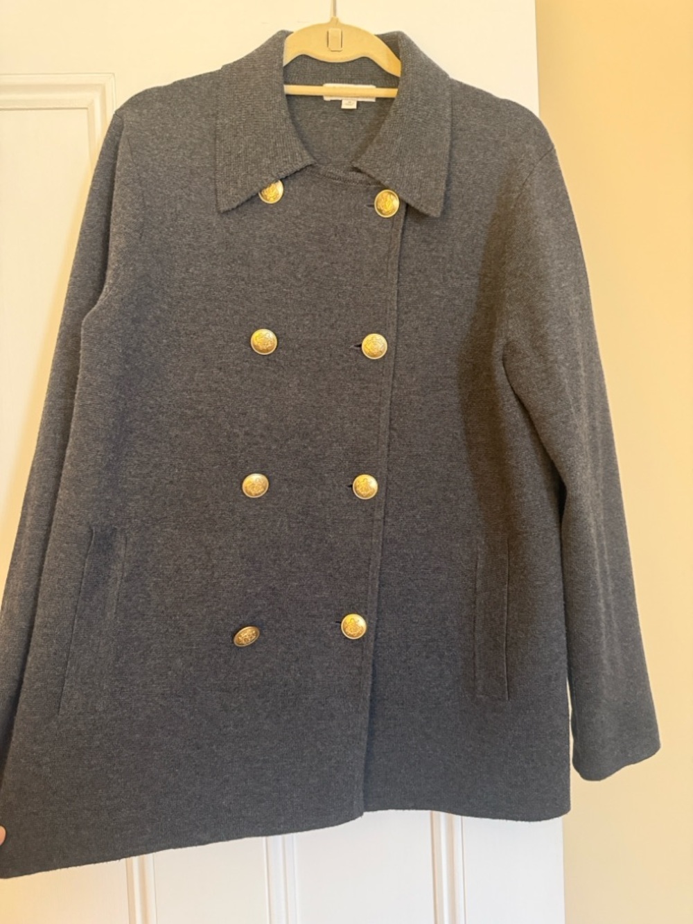 Women’s Double-Breasted Charcoal Cotton Wool jacket